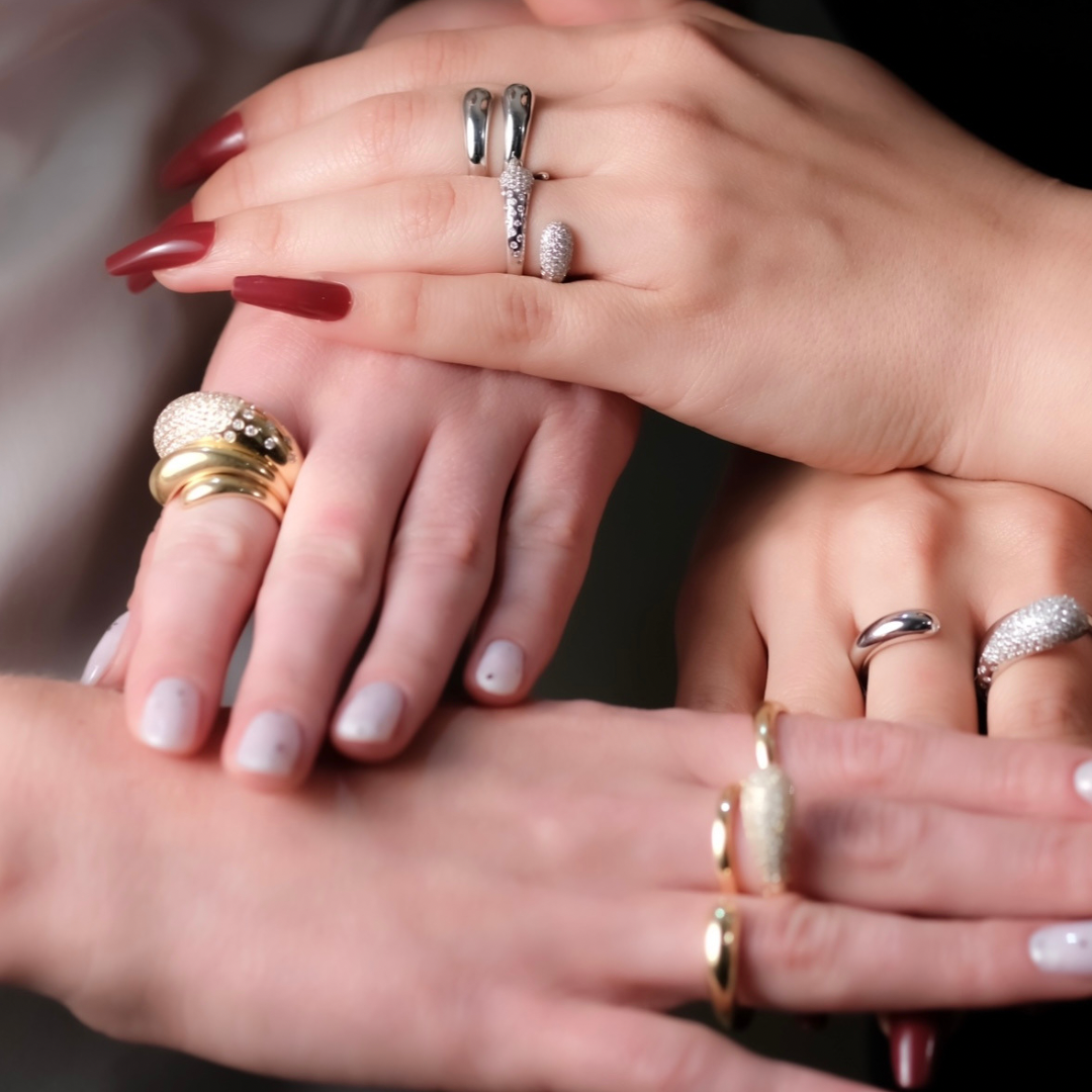 Ezil Double Ring With Diamond