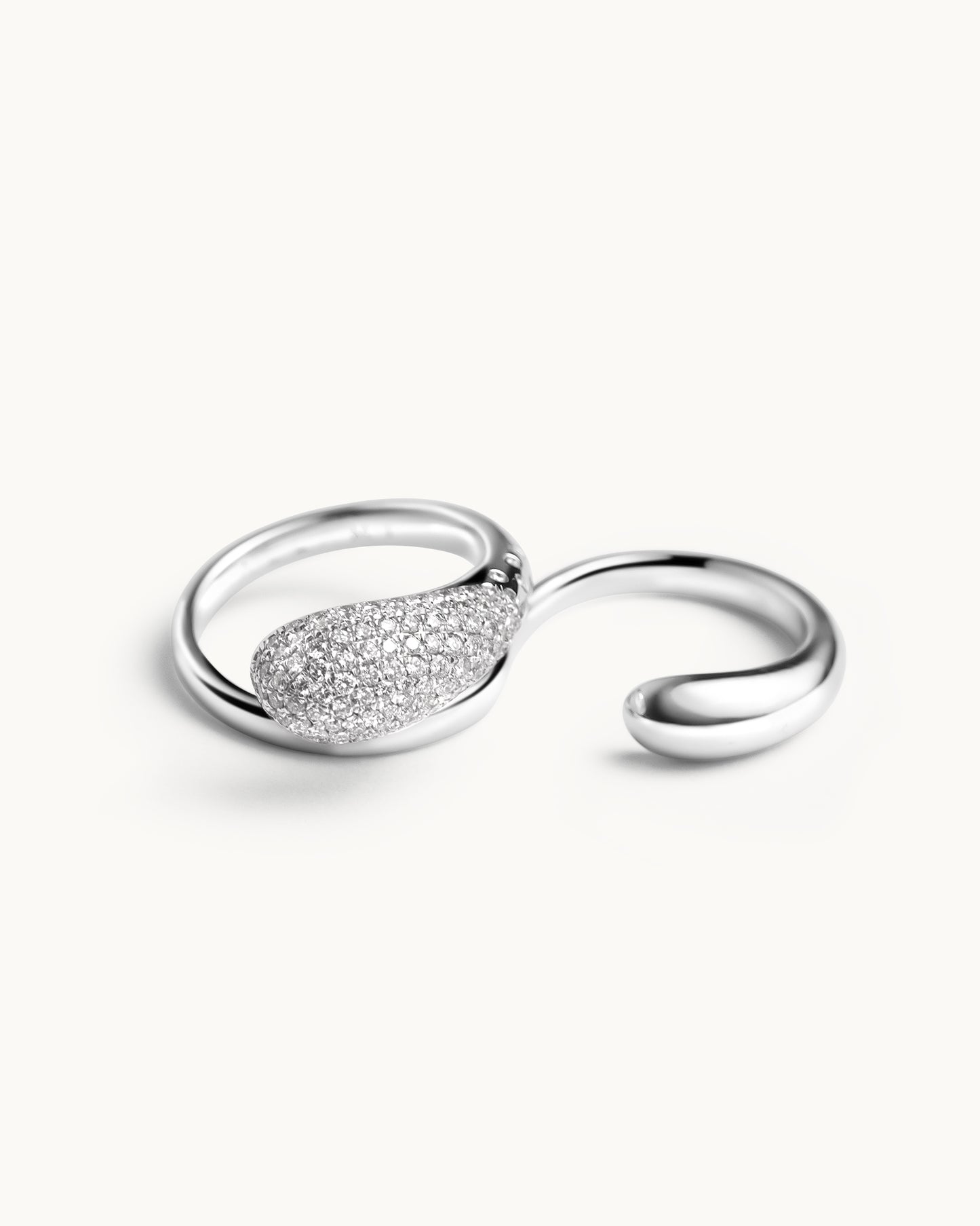 Ezil Double Ring With Diamond