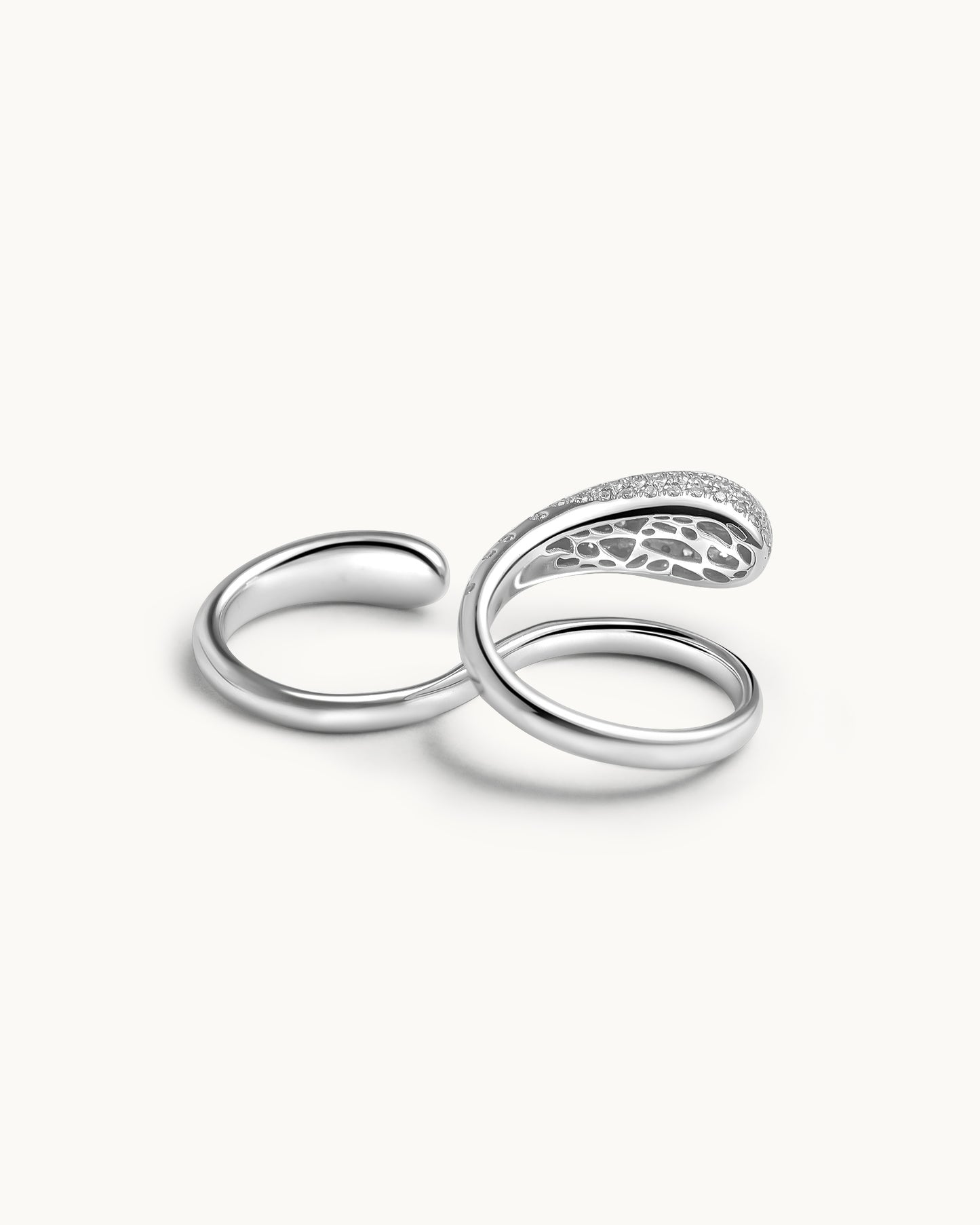 Ezil Double Ring With Diamond