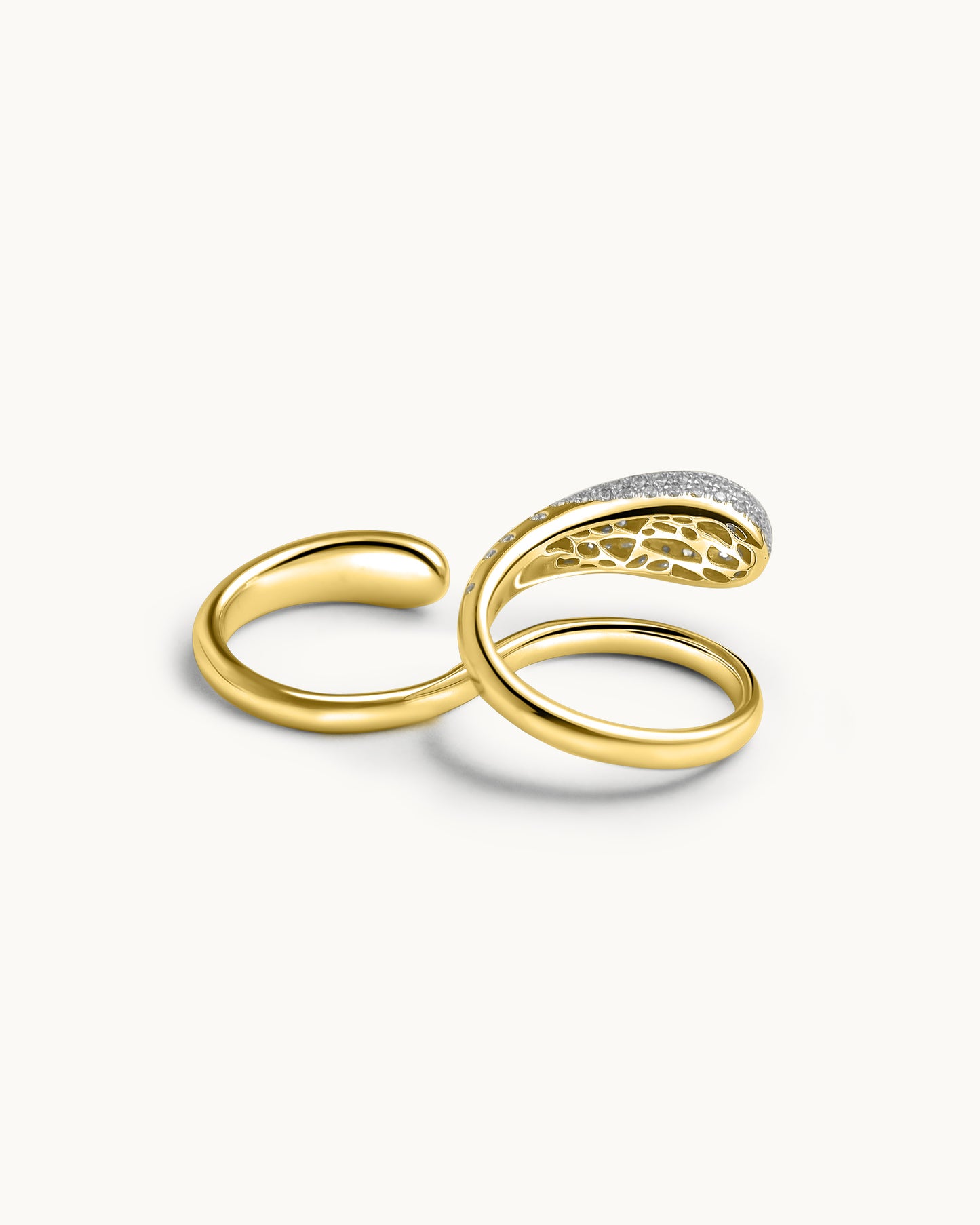 Ezil Double Ring With Diamond